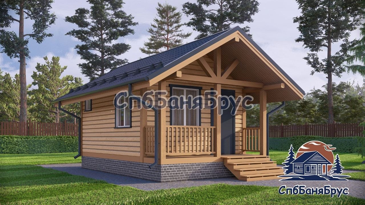 Баня из бруса ББ-16 (4×6 м, 24 м²)