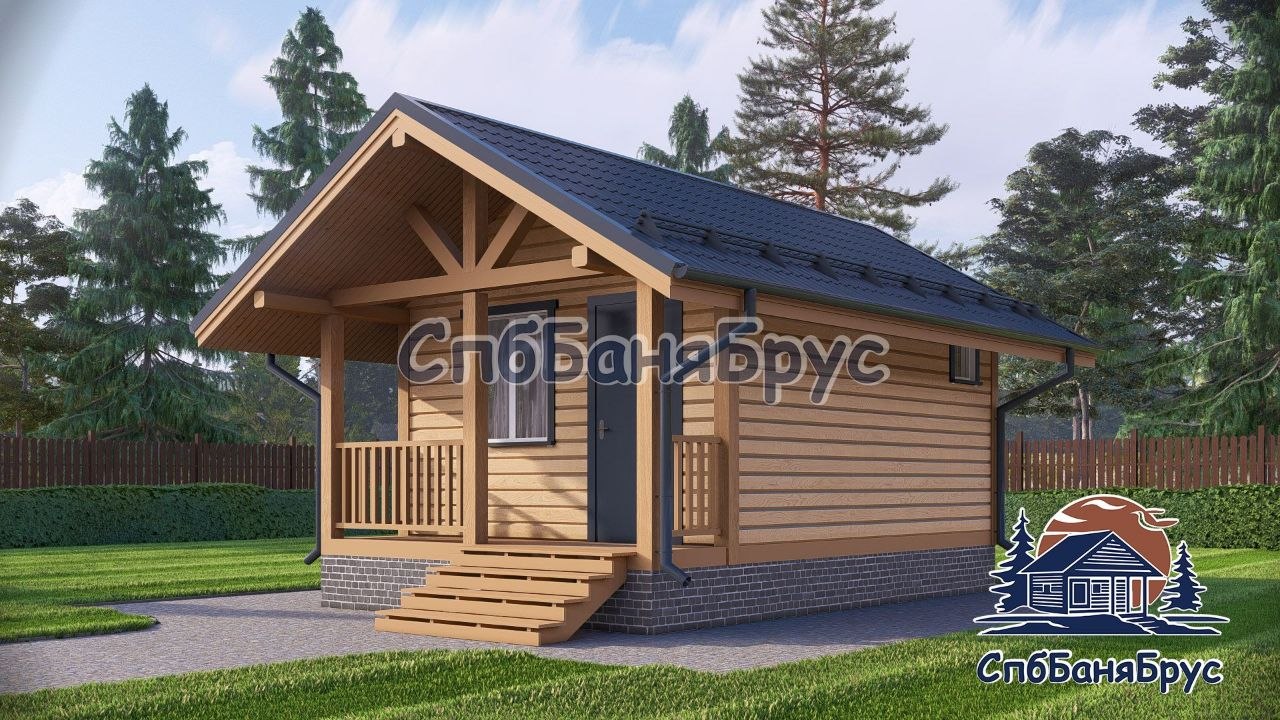 Баня из бруса ББ-16 (4×6 м, 24 м²)