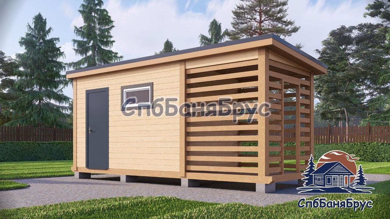 Мобильная баня из бруса БМ-01