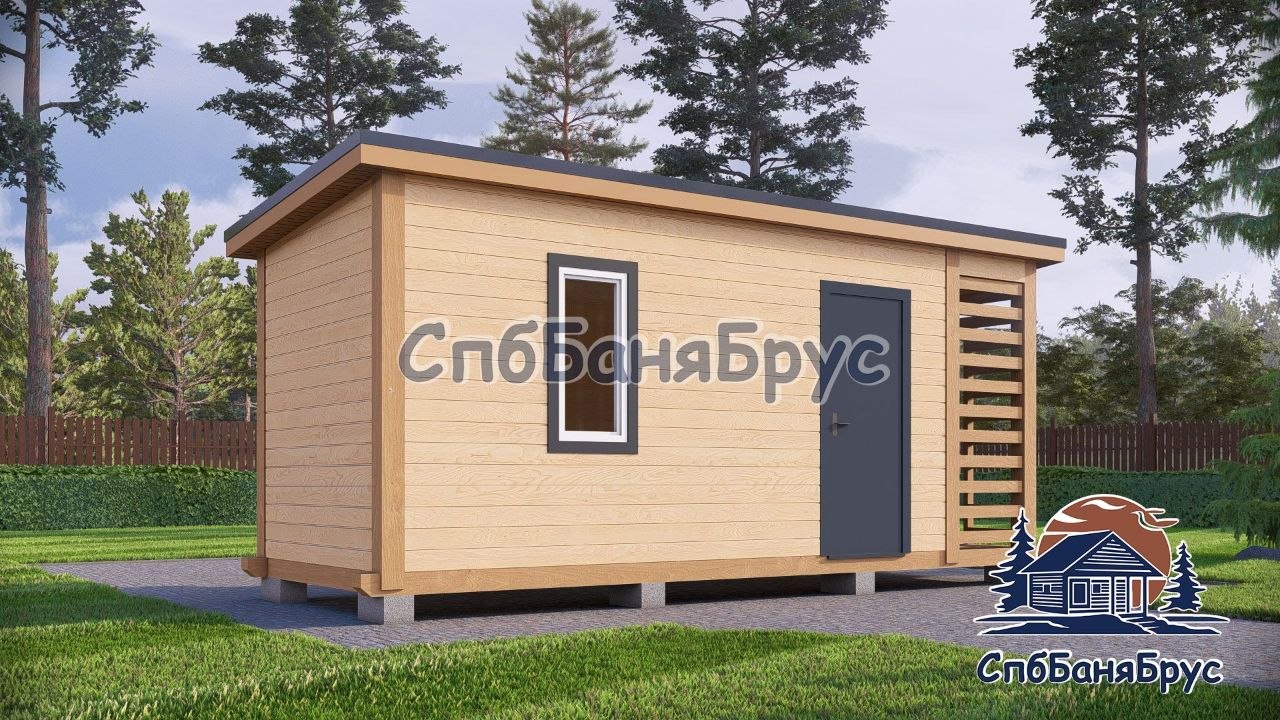Мобильная баня из бруса БМ-02