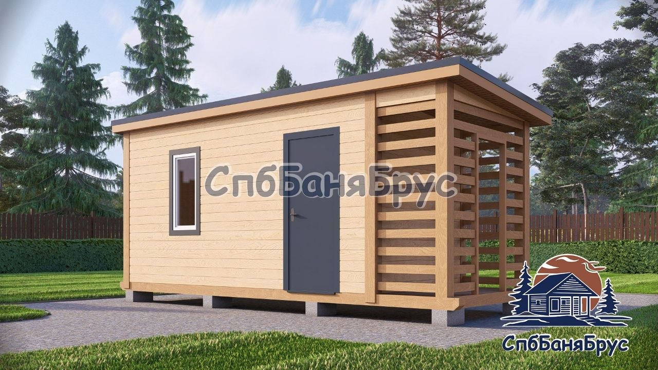 Мобильная баня из бруса БМ-02