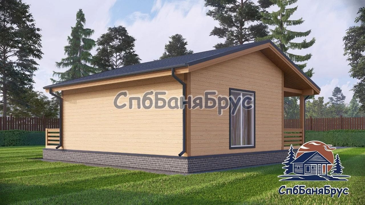 Баня из бруса ББ-18 (8×9 м, 72 м²)