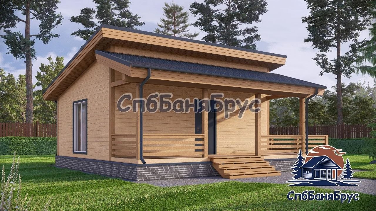 Баня из бруса ББ-17 (8×9 м, 72 м²)