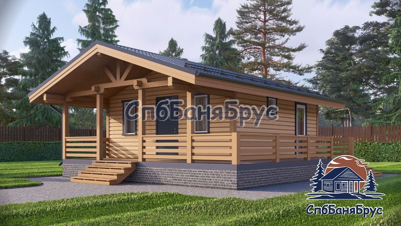 Баня из бруса ББ-22 (7,5×8 м, 60 м²)