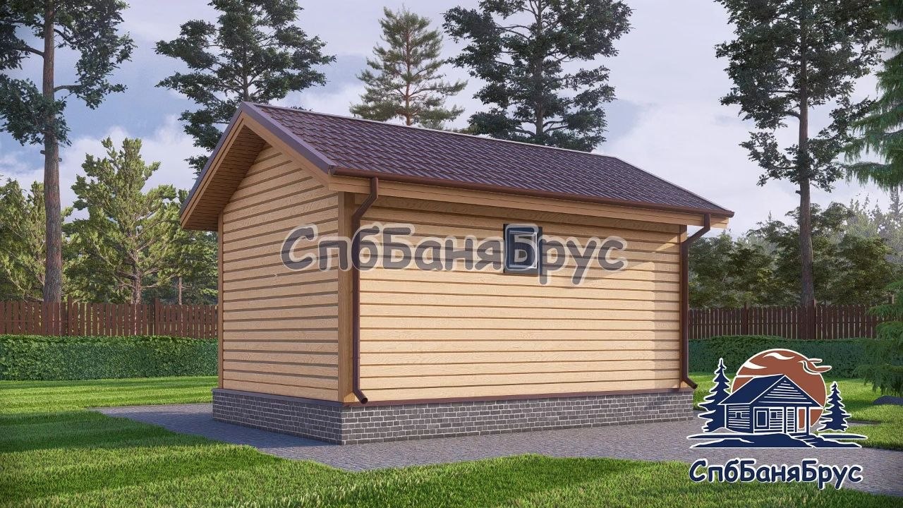 Баня из бруса ББ-20 (4×6 м, 24 м²)