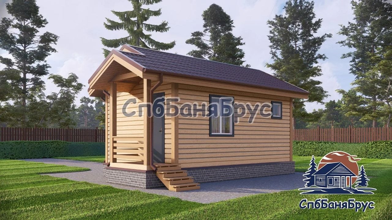 Баня из бруса ББ-20 (4×6 м, 24 м²)