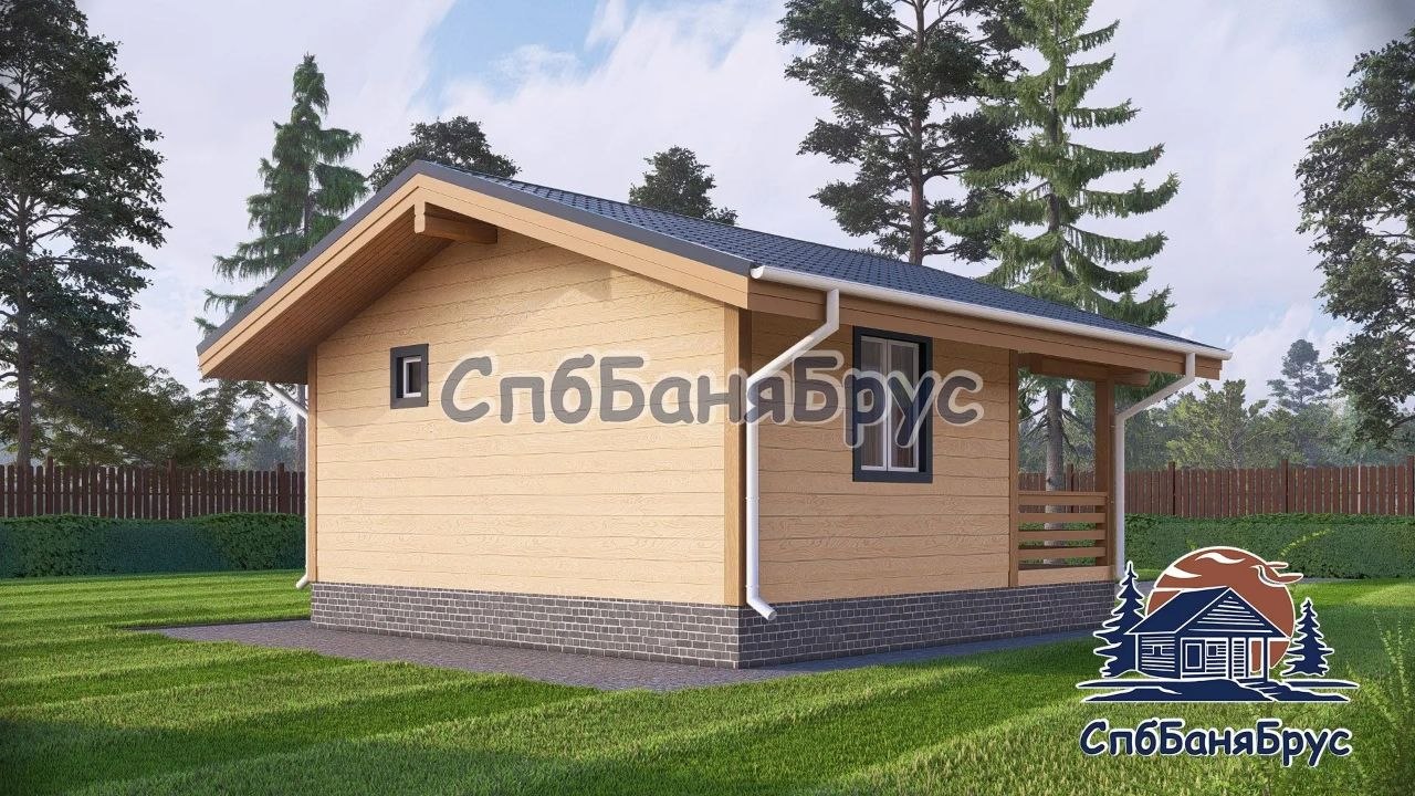 Баня из бруса ББ-23 (6×6 м, 36 м²)